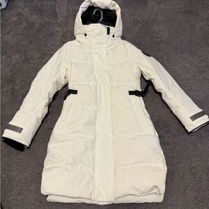 Canada Goose Women's White Hooded Ski Jacket